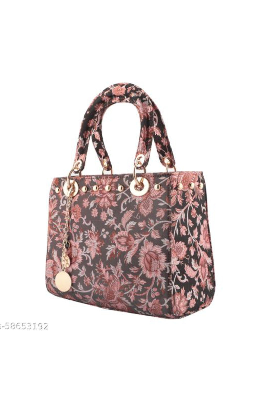 Medium Floral Design Handbag with Sling Belt