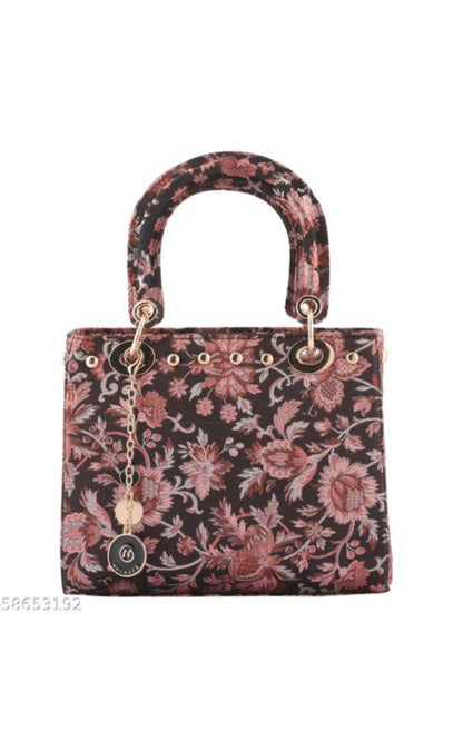 Medium Floral Design Handbag with Sling Belt