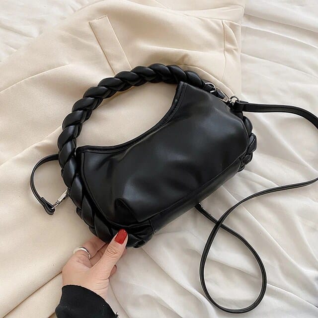 Braided Stylish Faux Leather Satchel Bag